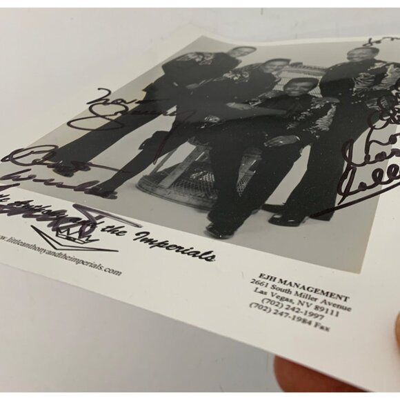 Vintage Autographed Little Anthony Imperials Photo 13 x 10 7896 R&B USA Music - Picture 2 of 7